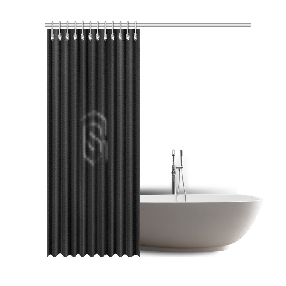 Black Shower Curtain 69"x84" with Black Logo Shower Curtain 69"x84"