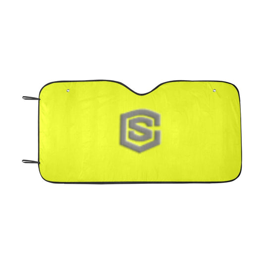 YELLOW AUTO SUN SHADE WITH GRAY LOGO Auto Sun Shade 55" x 29.53"