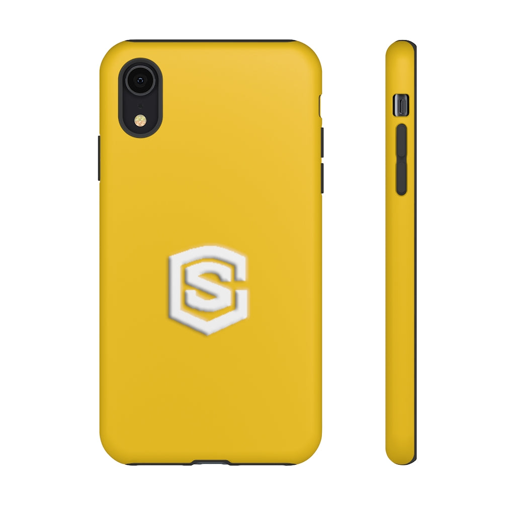 Yellow Tough Cases White Logo