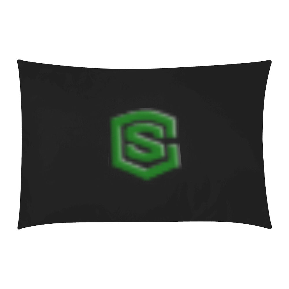 Black Duvet Cover Green Logo 3-Piece Bedding Set (1 Duvet Cover 86"x70"; 2 Pillowcases 20"x30")(One Side)