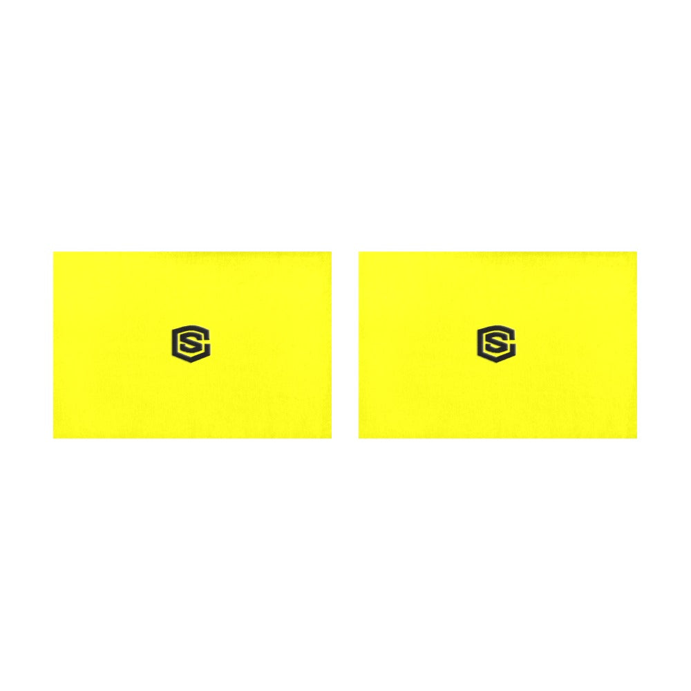 Yellow Placemats 12" x 18" With Black Logo Placemats 12" x 18" (Set of 2)