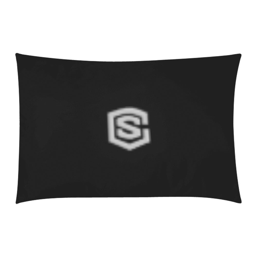 Black 3-Piece Bedding Set (1 Duvet Cover 86"x70"; 2 Pillowcases 20"x30")(One Side) wtih Silver Logo 3-Piece Bedding Set (1 Duvet Cover 86"x70"; 2 Pillowcases 20"x30")(One Side)