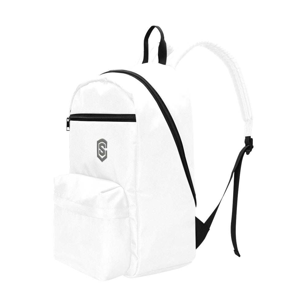 White Travel Backpack With Grey Logo Travel Backpack(Large Capacity)(Model 1691)