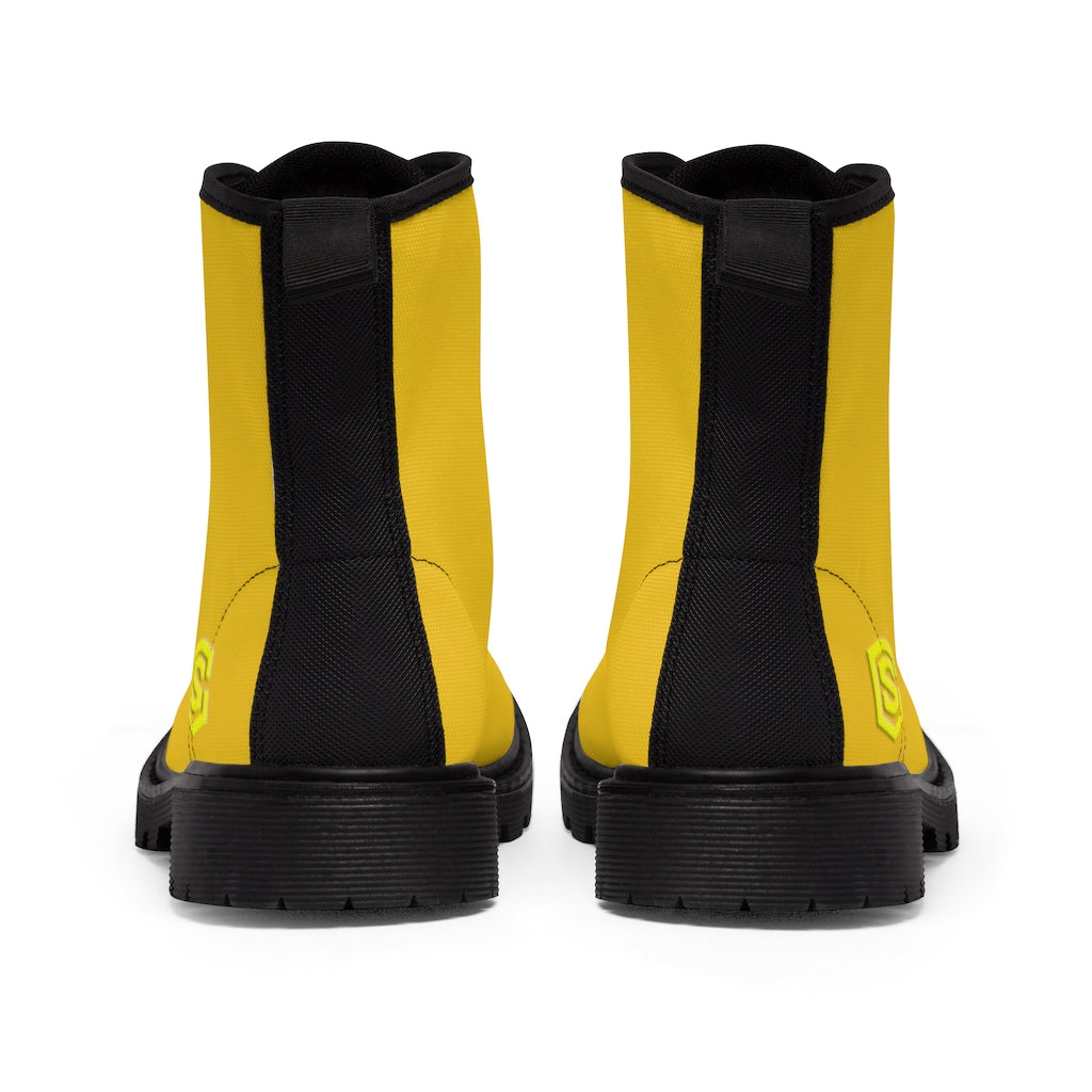 Yellow Men's Canvas Boots Yellow Logo