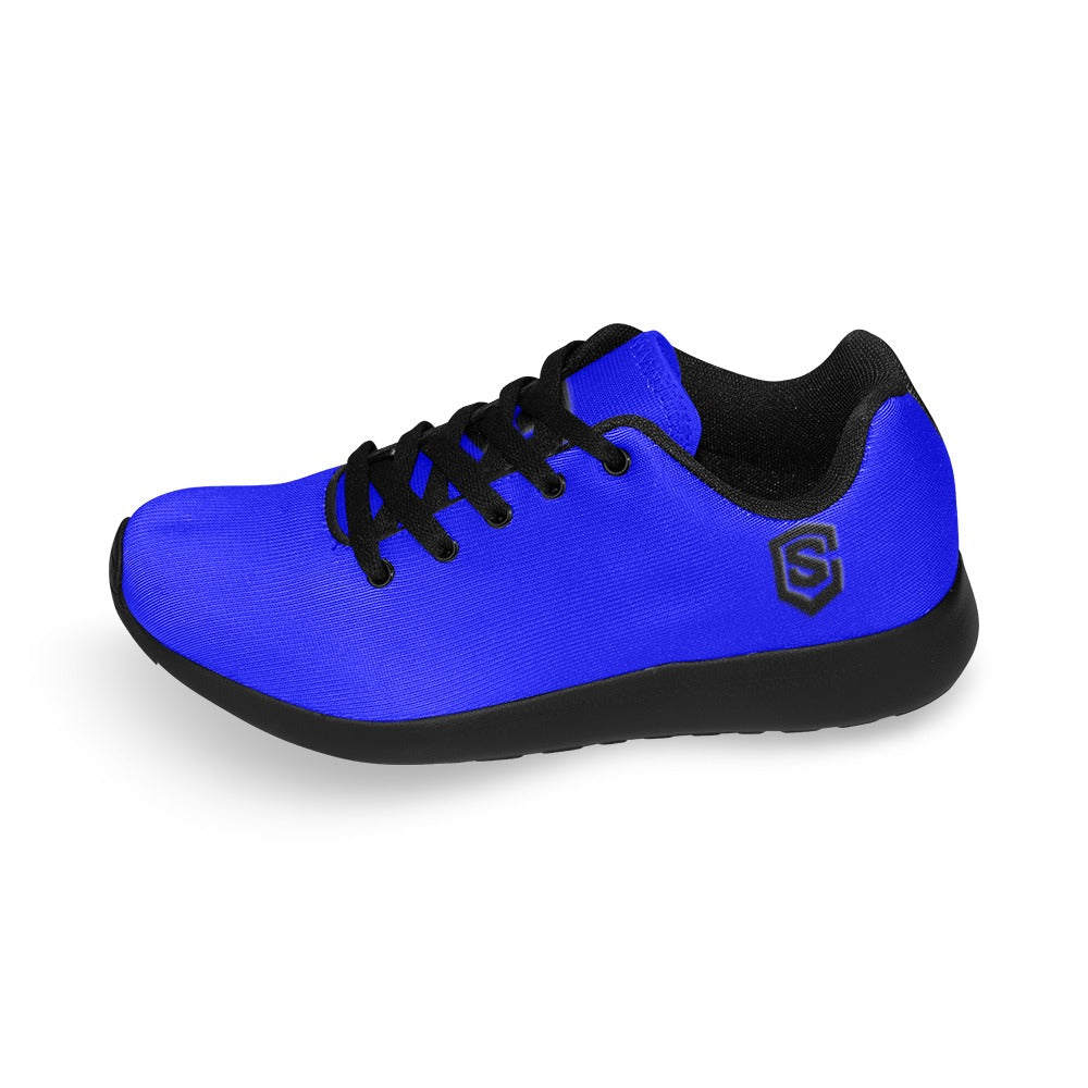 BLUE KID SNEAKER WITH BLACK LOGO Kid's Sneakers (Little Kid / Big Kid) (Model020)