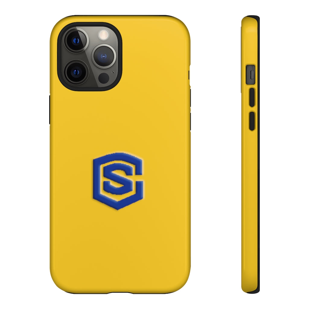 Yellow Tough Cases Blue Logo