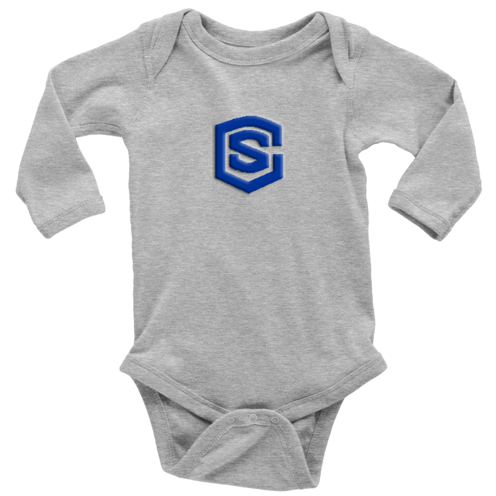Long Sleeve Baby Bodysuit WITH BLUE LOGO