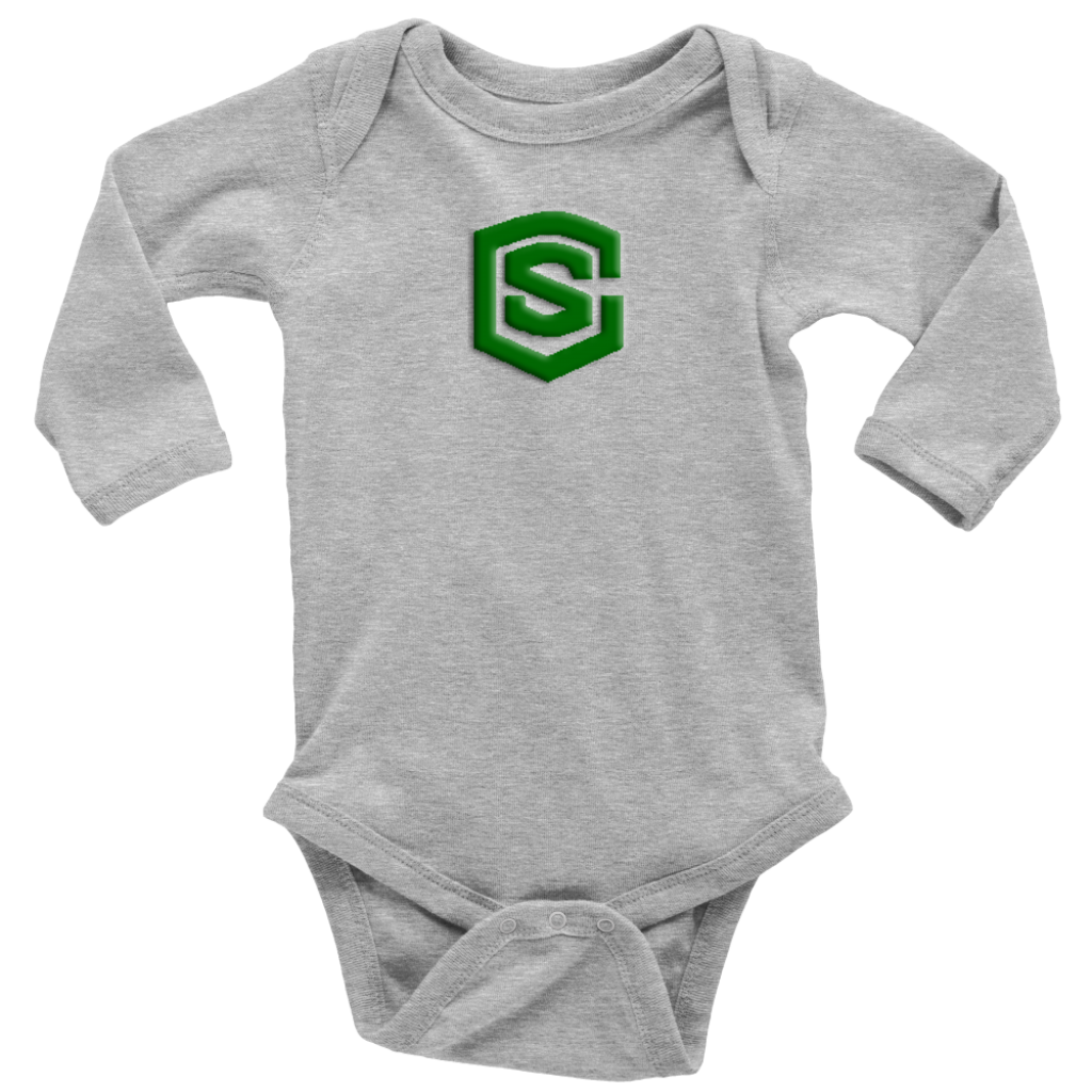 Long Sleeve Baby Bodysuit WITH GREEN LOGO