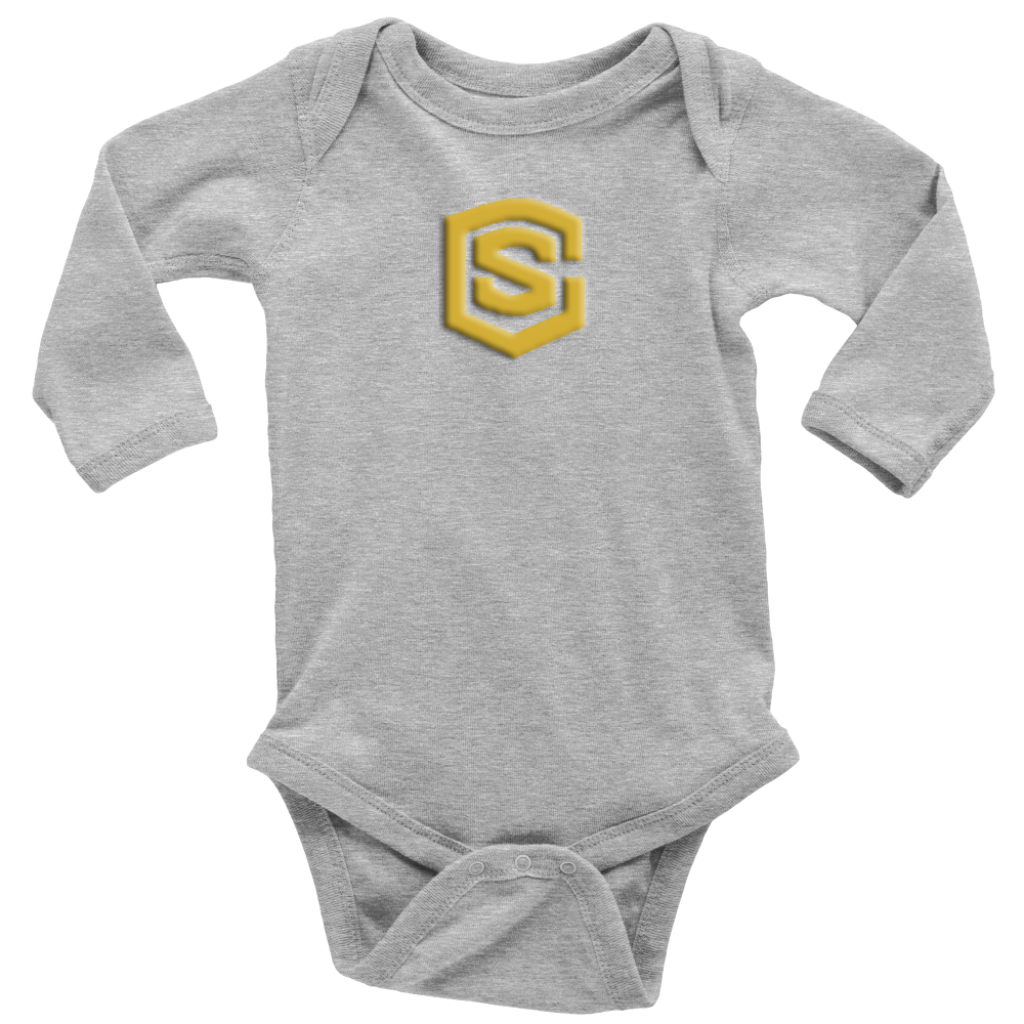 Long Sleeve Baby Bodysuit WITH GOLD LOGO