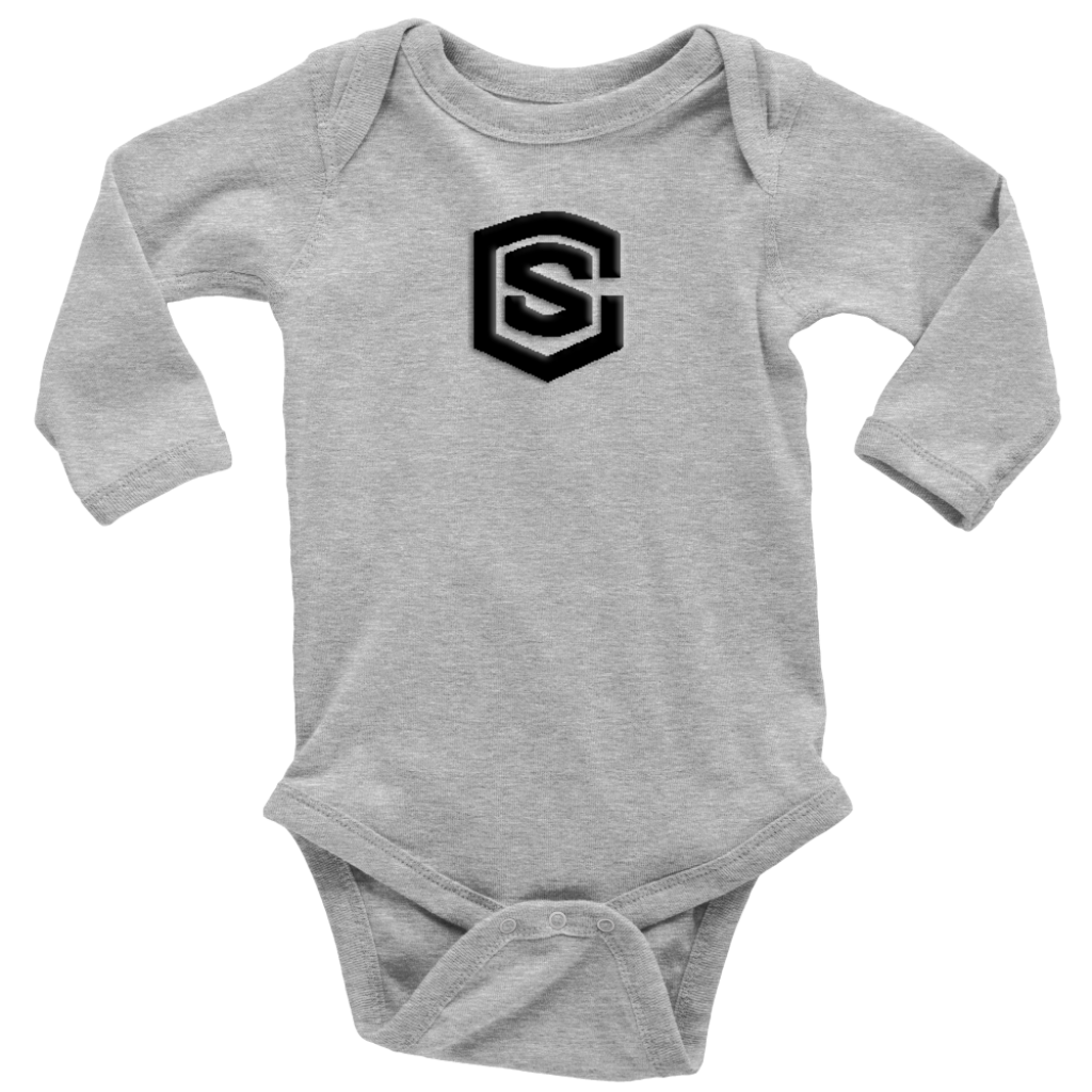 Long Sleeve Baby Bodysuit WITH BLACK LOGO