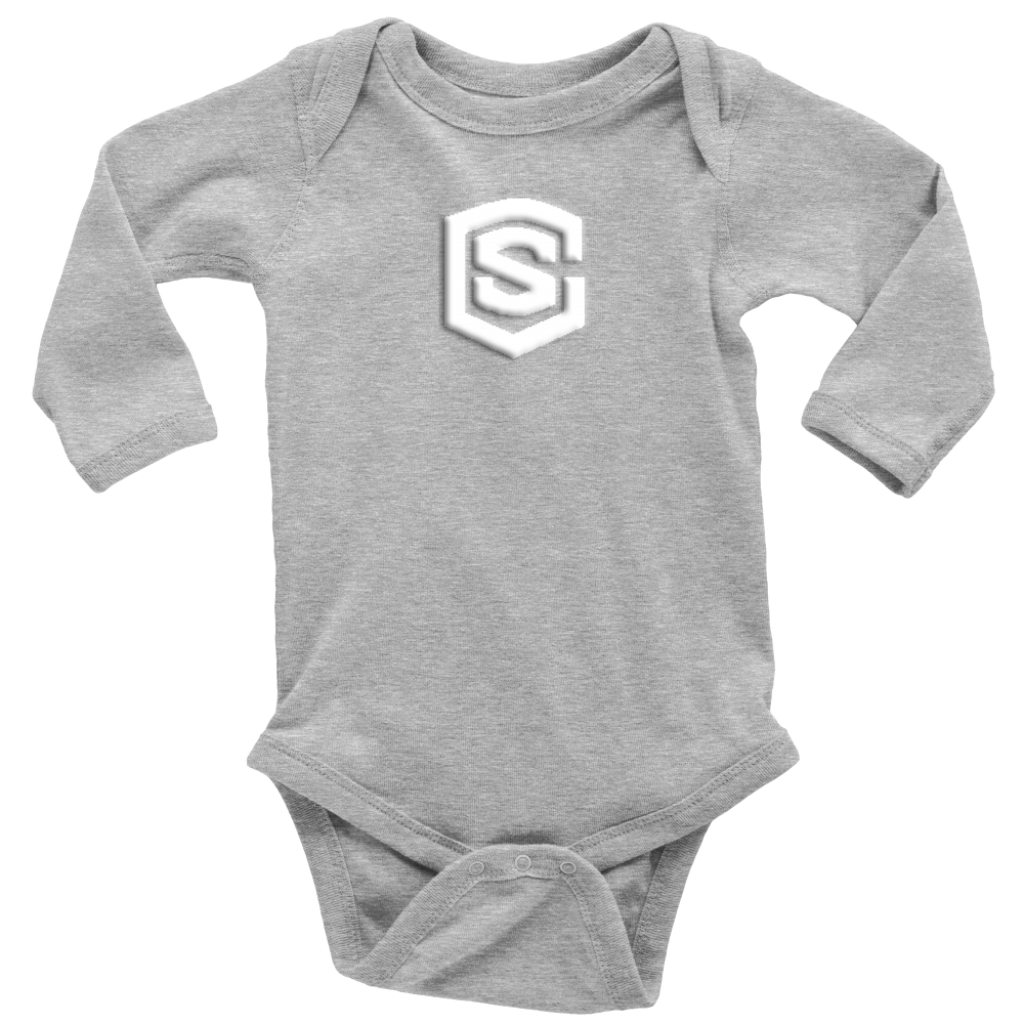 Long Sleeve Baby Bodysuit WITH WHITE LOGO