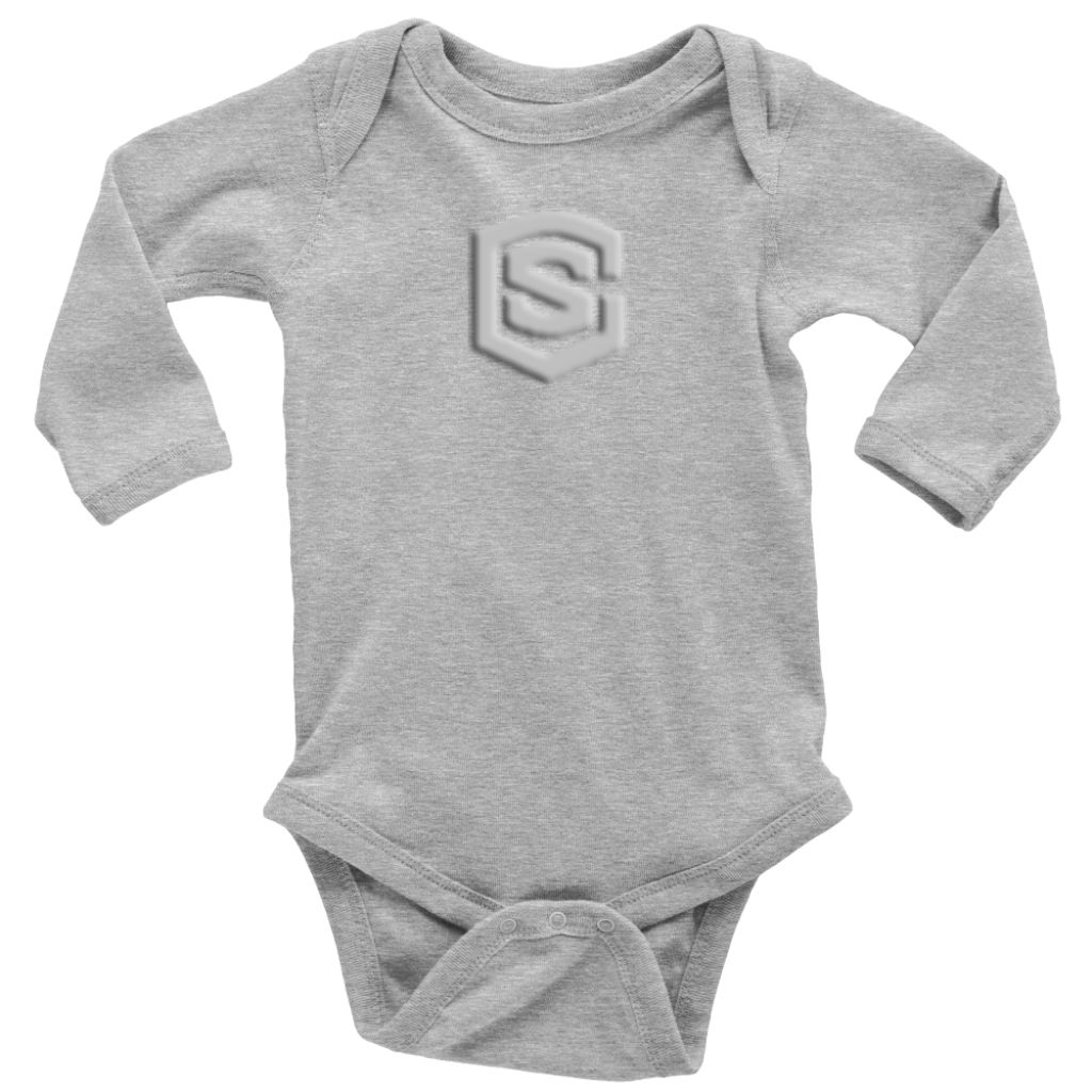 Long Sleeve Baby Bodysuit WITH SILVER LOGO