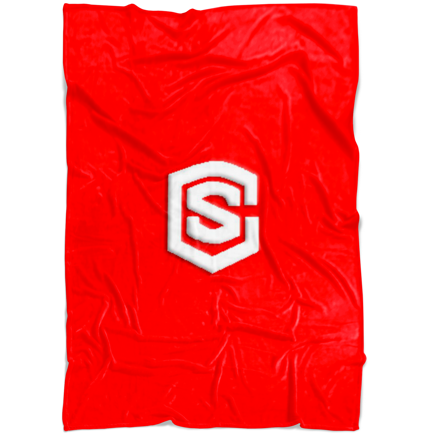 Red Fleece Blanket White Logo