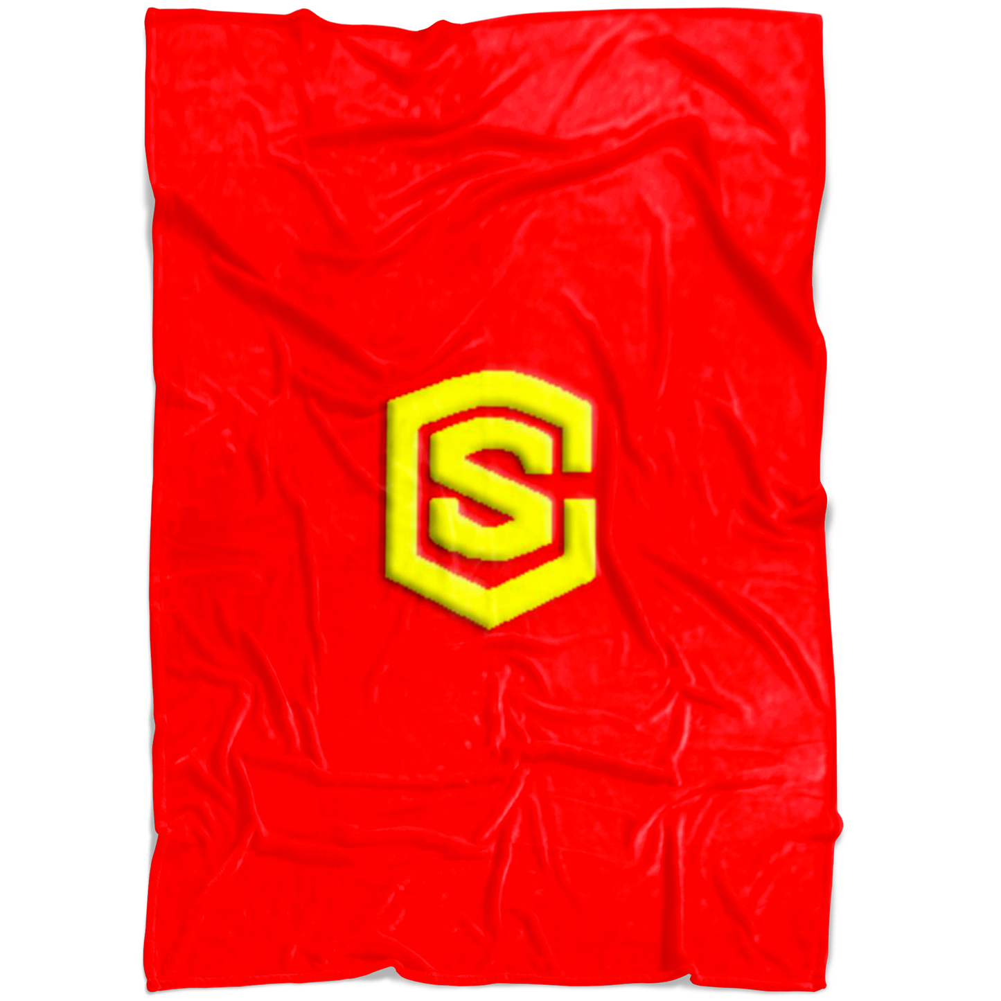 Red Fleece Blanket Yellow Logo