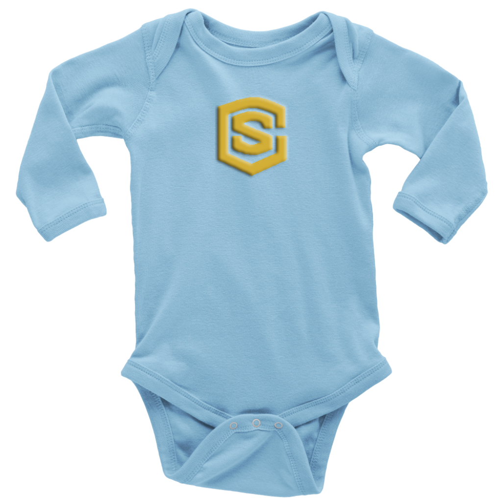 Long Sleeve Baby Bodysuit WITH GOLD LOGO