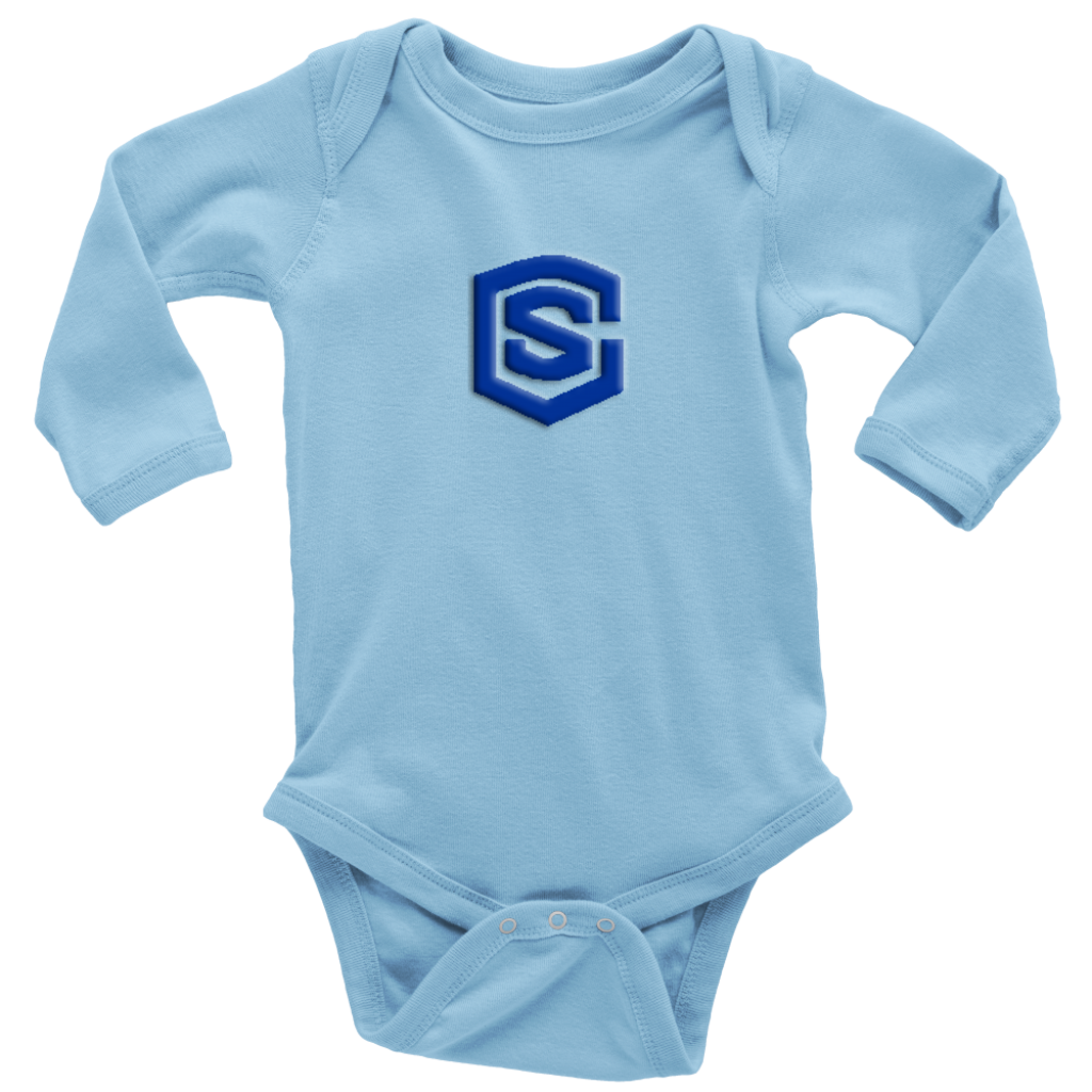 Long Sleeve Baby Bodysuit WITH BLUE LOGO