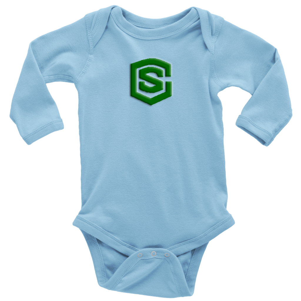Long Sleeve Baby Bodysuit WITH GREEN LOGO