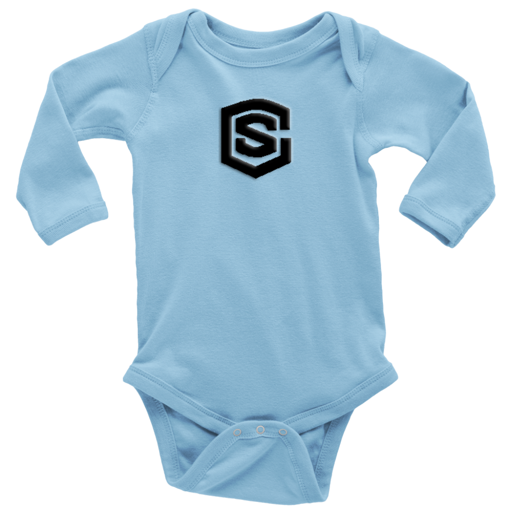 Long Sleeve Baby Bodysuit WITH BLACK LOGO