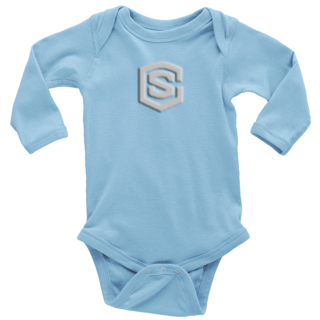 Long Sleeve Baby Bodysuit WITH SILVER LOGO