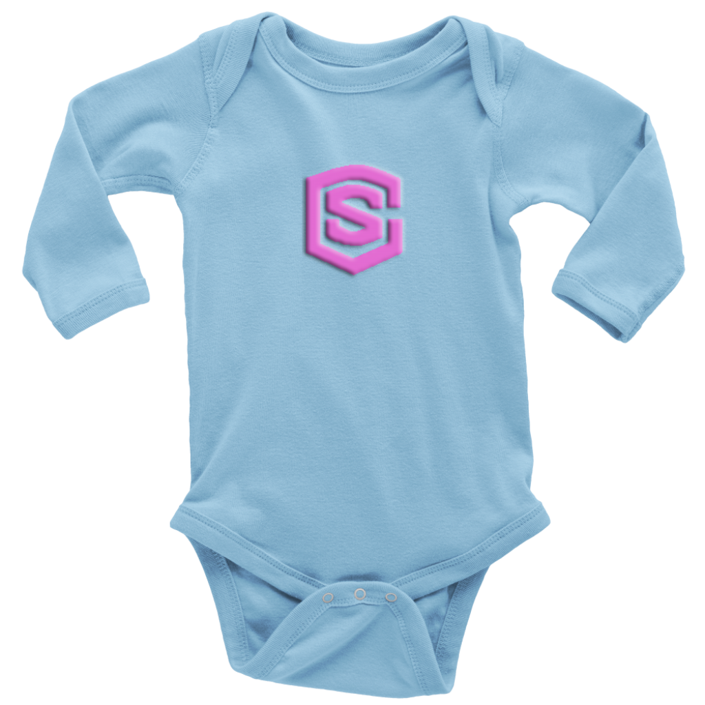 Long Sleeve Baby Bodysuit WITH PINK LOGO