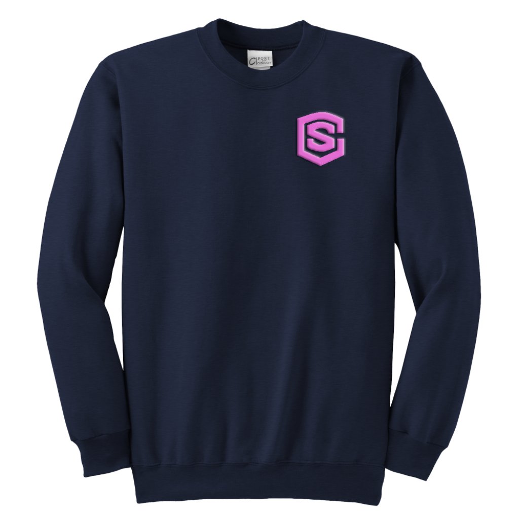Youth Crewneck Sweatshirt WITH PINK LOGO