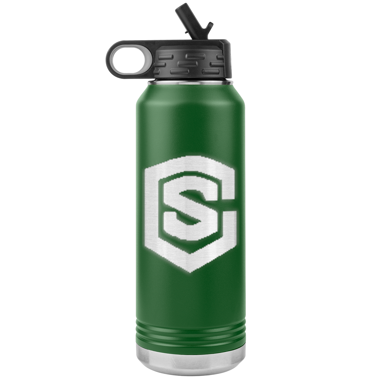 32oz WATER BOTTLE TUMBLER SILVER LOGO