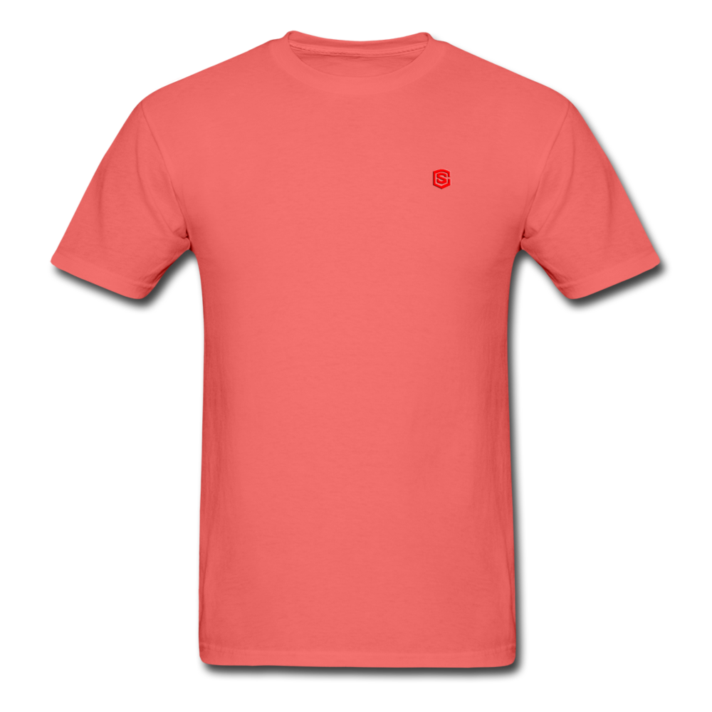 Unisex ComfortWash Garment Dyed T-Shirt WITH RED LOGO - coral