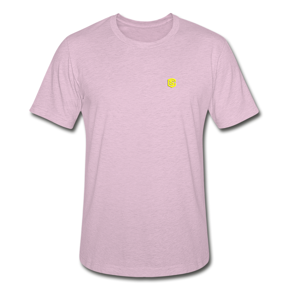 Unisex Heather Prism T-Shirt WITH YELLOW LOGO - heather prism lilac