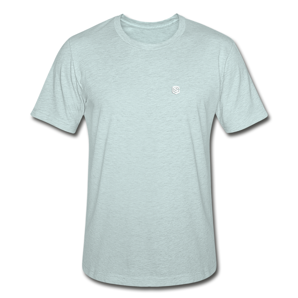 Unisex Heather Prism T-Shirt WITH WHITE LOGO - heather prism ice blue