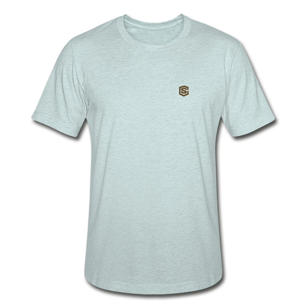 Unisex Heather Prism T-Shirt WITH BROWN LOGO - heather prism ice blue
