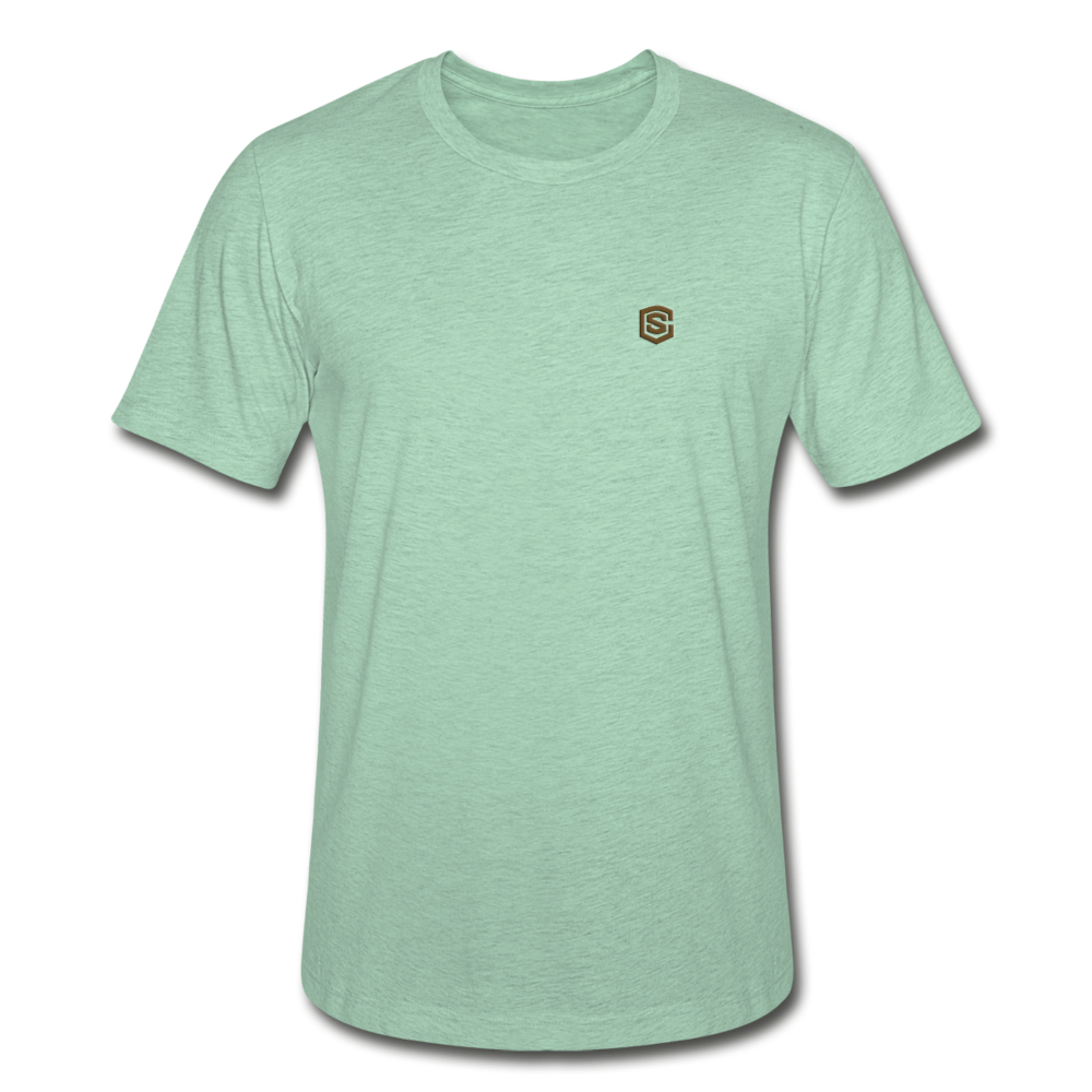 Unisex Heather Prism T-Shirt WITH BROWN LOGO - heather prism mint