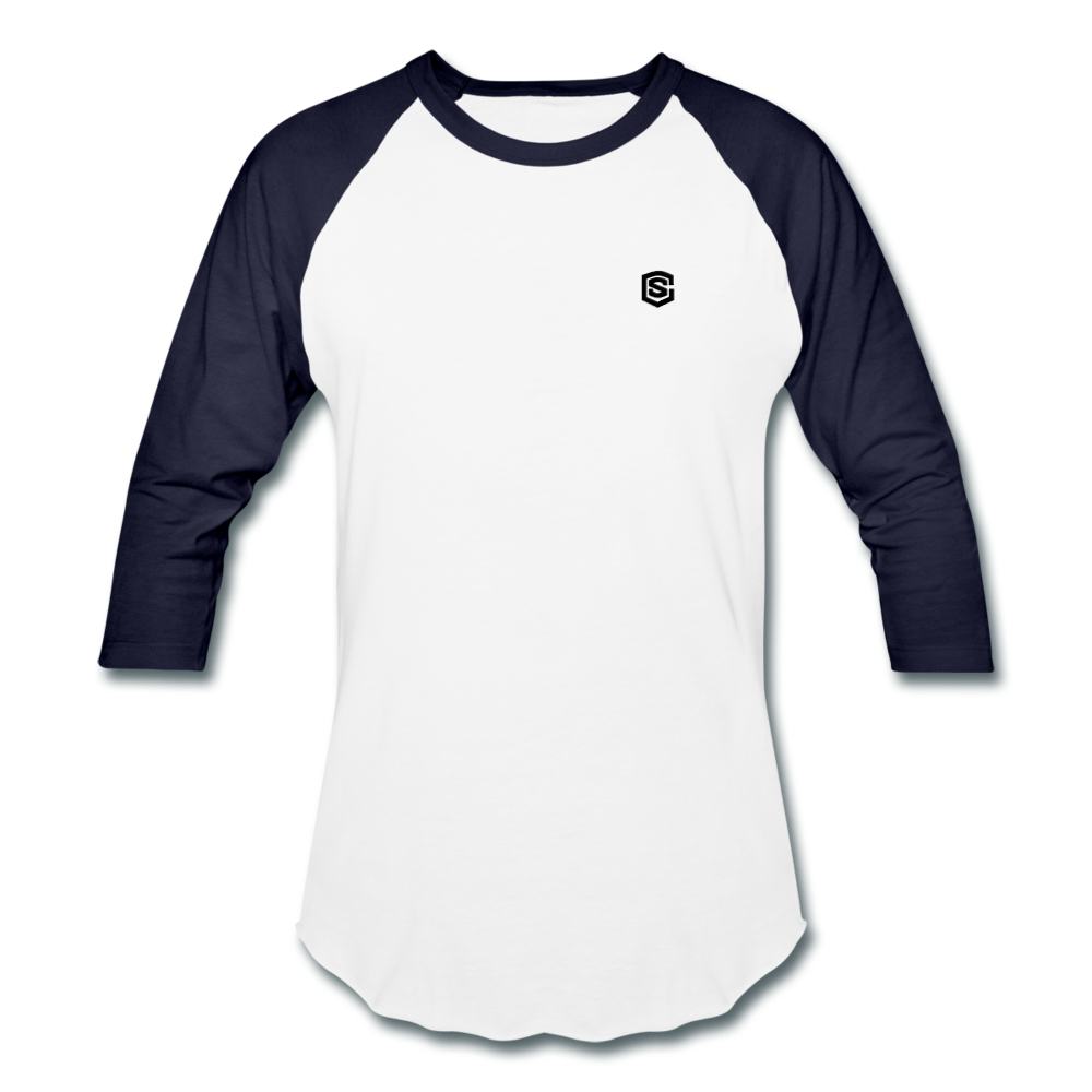 Baseball T-Shirt WITH BLACK LOGO - white/navy