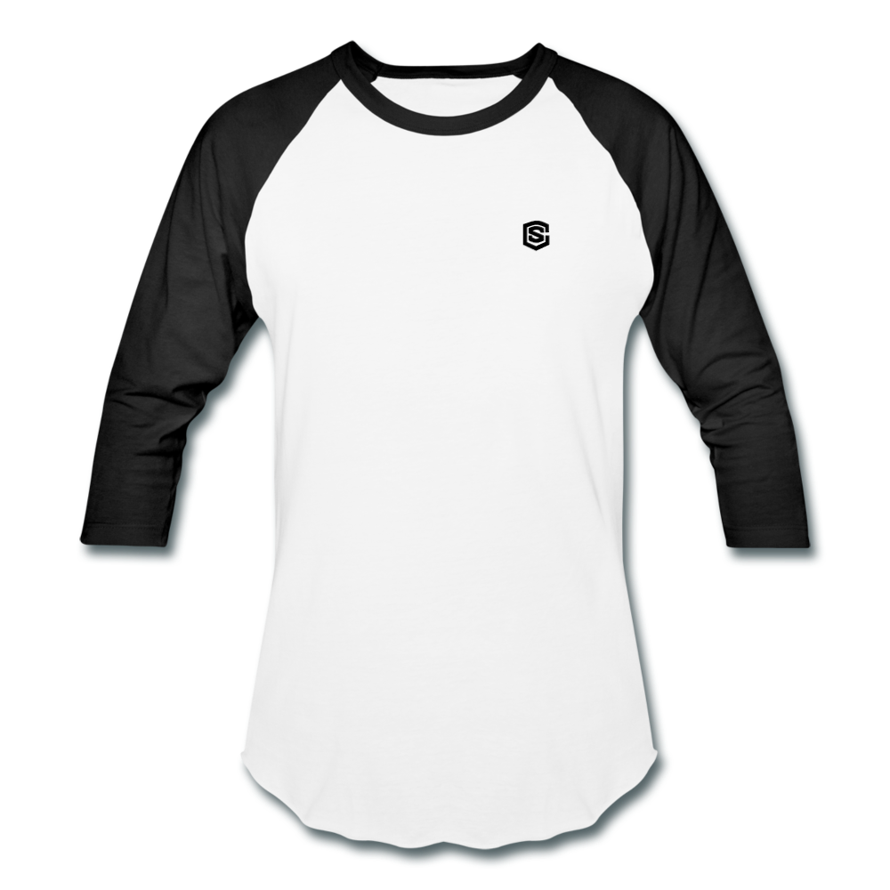 Baseball T-Shirt WITH BLACK LOGO - white/black