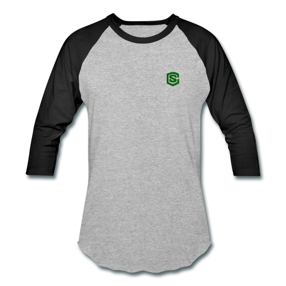 Baseball T-Shirt WITH GREEN LOGO - heather gray/black