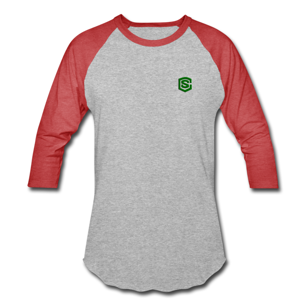 Baseball T-Shirt WITH GREEN LOGO - heather gray/red