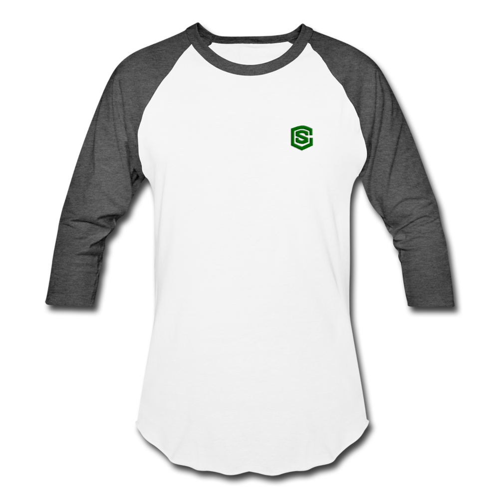 Baseball T-Shirt WITH GREEN LOGO - white/charcoal