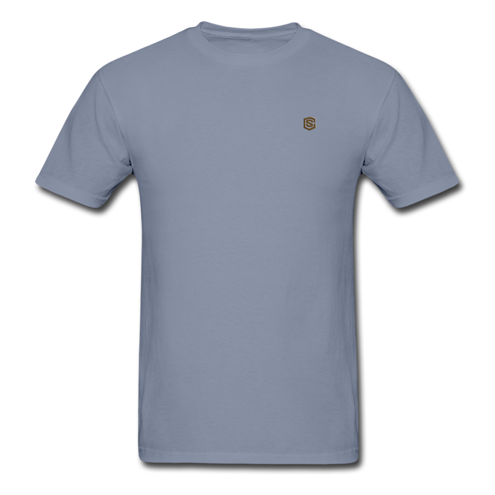 Unisex ComfortWash Garment Dyed T-Shirt WITH BROWN LOGO - blue