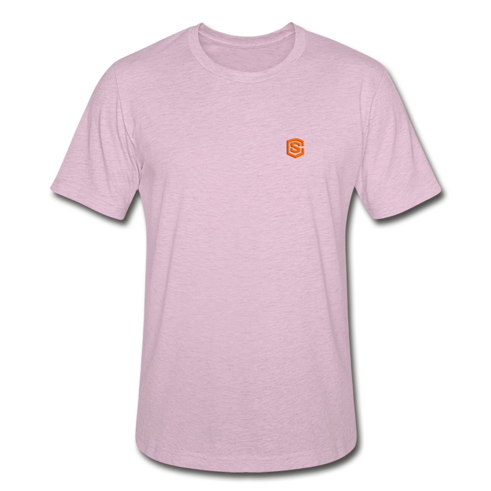 Unisex Heather Prism T-Shirt WITH ORANGE LOGO - heather prism lilac