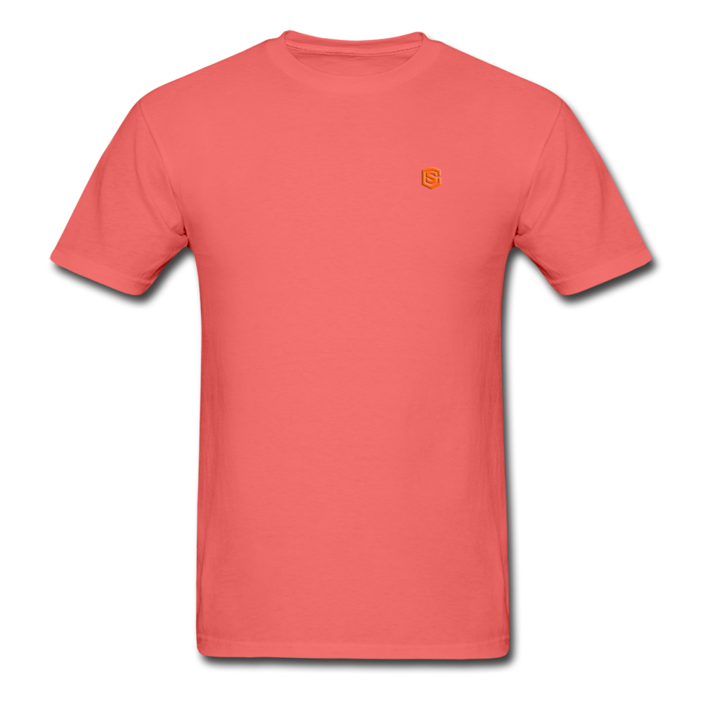 Unisex ComfortWash Garment Dyed T-Shirt WITH ORANGE LOGO - coral