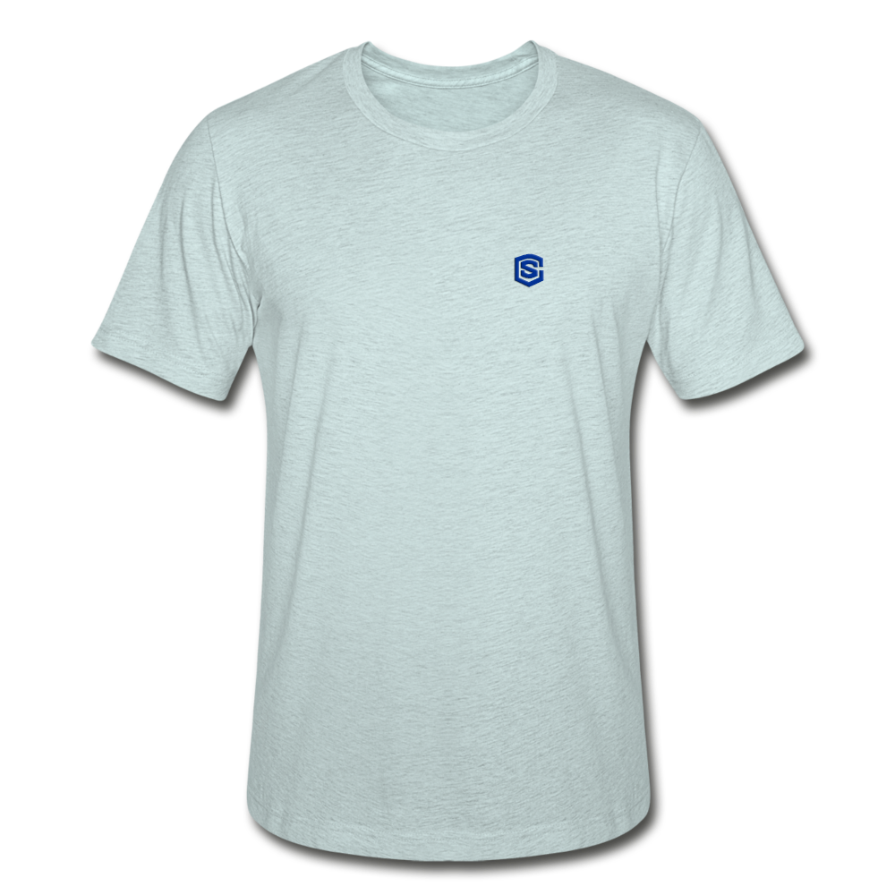 Unisex Heather Prism T-Shirt WITH BLUE LOGO - heather prism ice blue