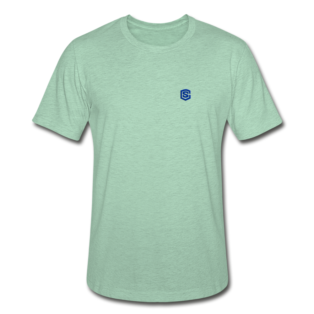 Unisex Heather Prism T-Shirt WITH BLUE LOGO - heather prism mint