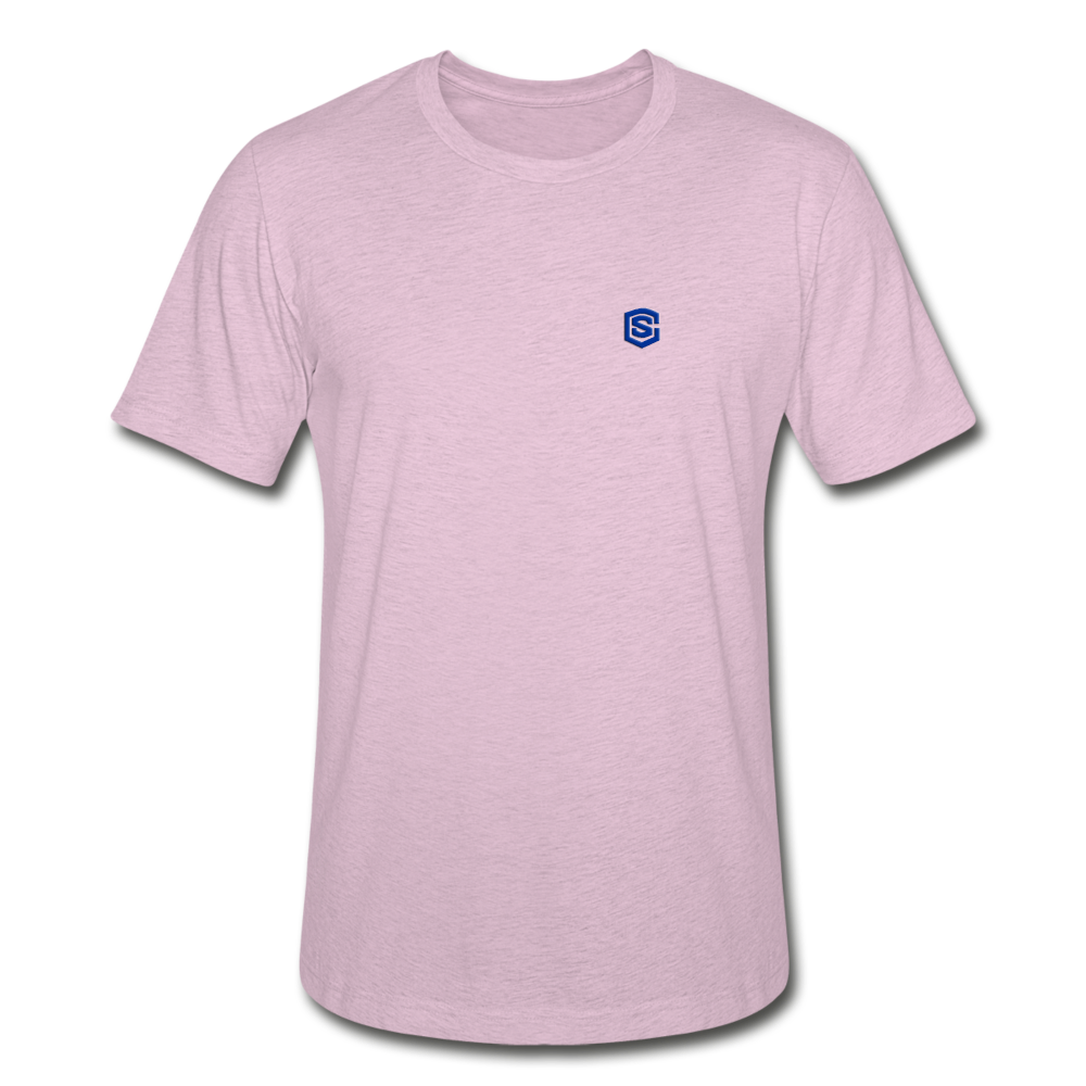 Unisex Heather Prism T-Shirt WITH BLUE LOGO - heather prism lilac