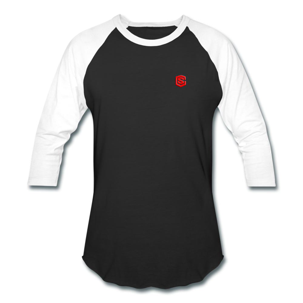 Baseball T-Shirt WITH RED LOGO - black/white