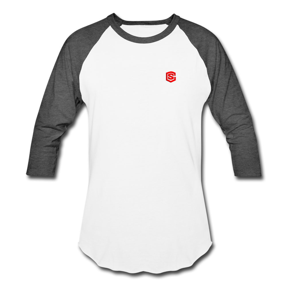 Baseball T-Shirt WITH RED LOGO - white/charcoal