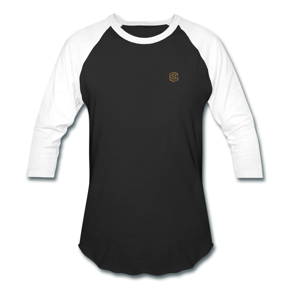 Baseball T-Shirt WITH BROWN LOGO - black/white