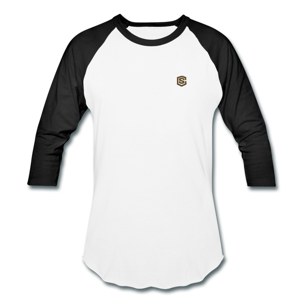 Baseball T-Shirt WITH BROWN LOGO - white/black