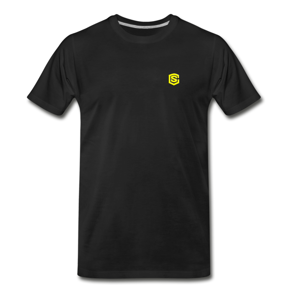 Men’s Premium Organic T-Shirt WITH YELLOW LOGO - black