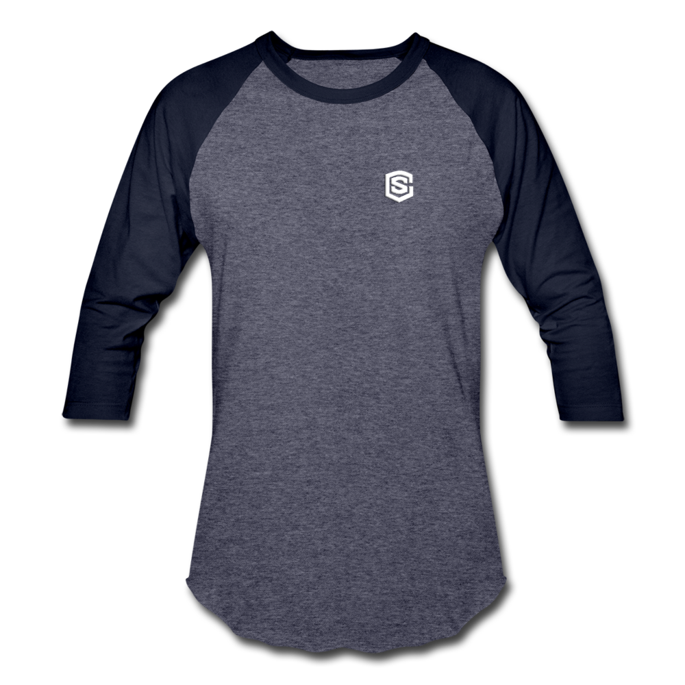 Baseball T-Shirt WITH WHITE LOGO - heather blue/navy