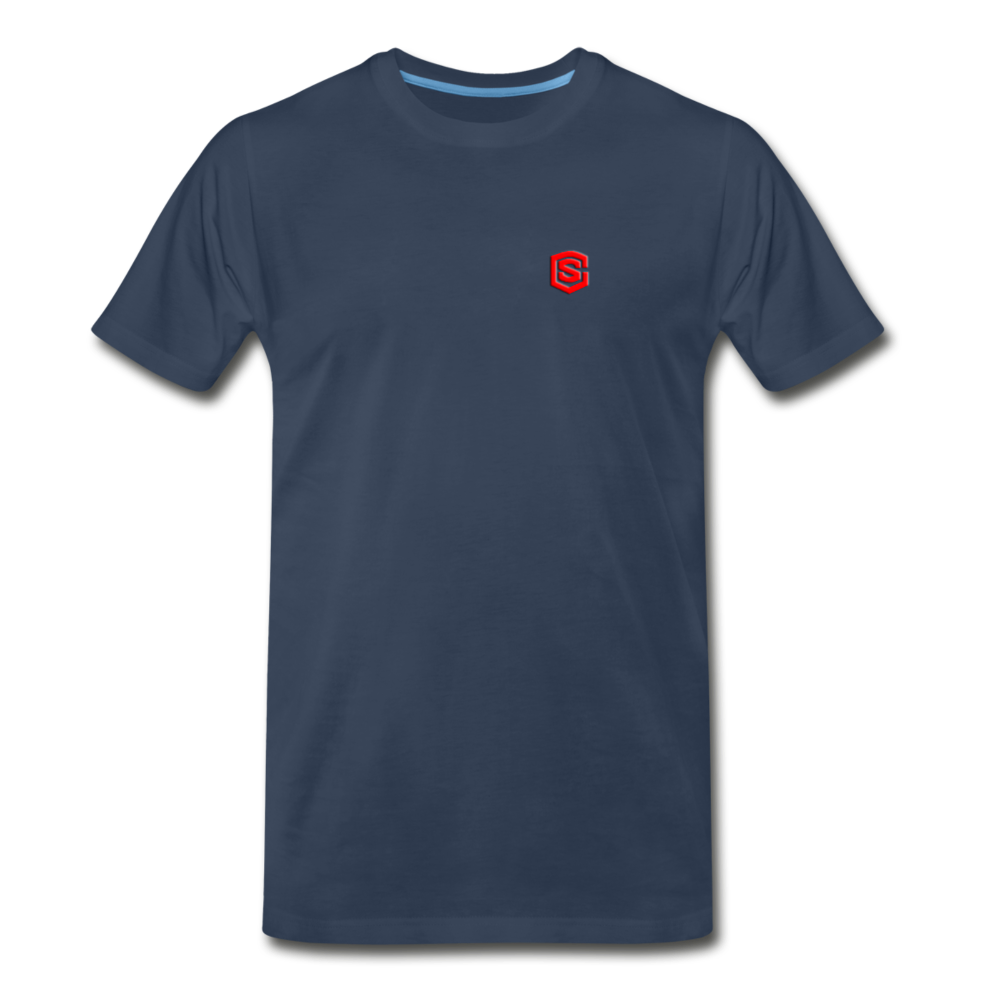 Men’s Premium Organic T-Shirt WITH RED LOGO - navy