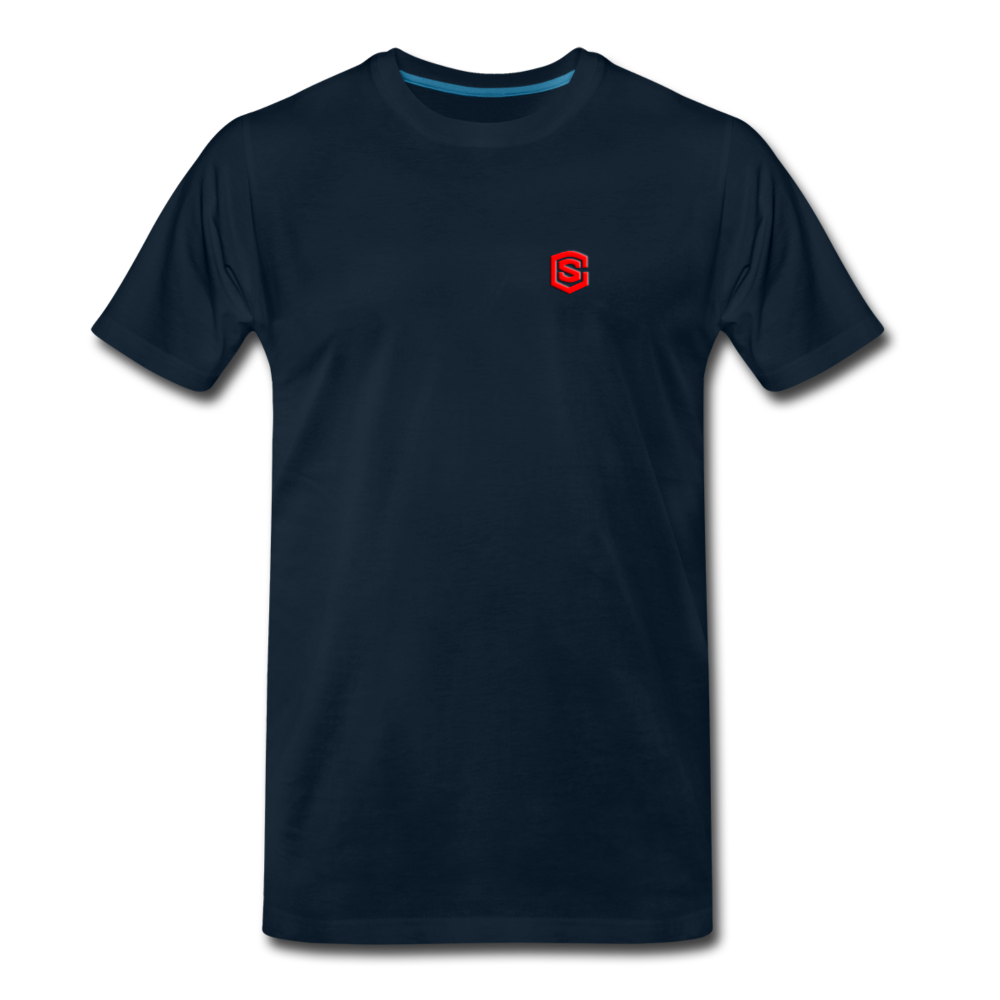 Men’s Premium Organic T-Shirt WITH RED LOGO - deep navy